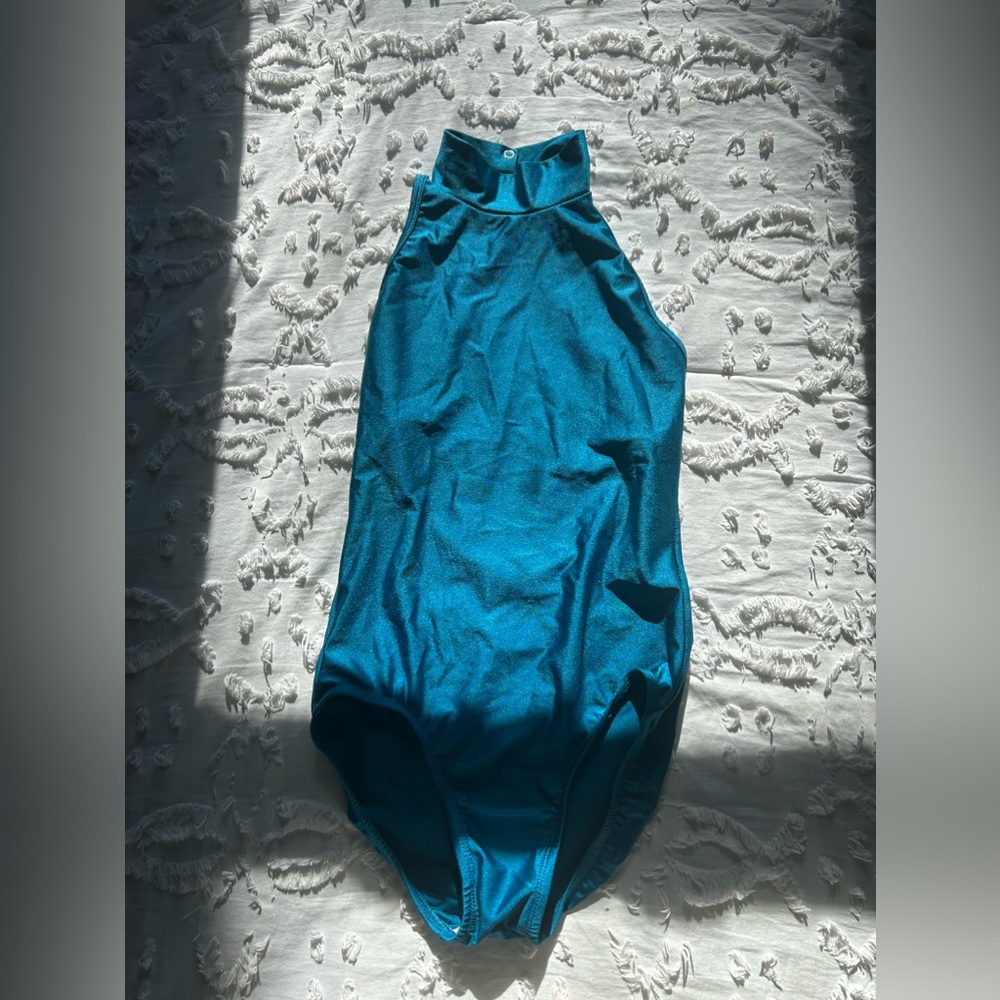 Suffolk,Teal,Highneck leotard, Size Medium Adult